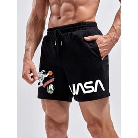 Altamira Erkek Siyah Nasa Astronot Baskılı Şort