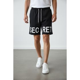 Altamira Erkek Siyah Secret Baskılı Oversize Şort