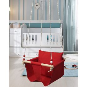 Altev Ahşap Düz Renk Bebek Salıncağı