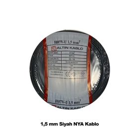Altın 1,5 mm Nya Siyah 100 m Elektrik Kablosu
