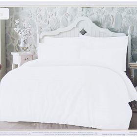 Altın Başak Lila Çizgili Saten Çift Kişilik 200x220 cm Nevresim Takımı
