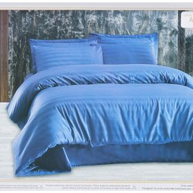 Altın Başak Lila Çizgili Saten Çift Kişilik 200x220 cm Nevresim Takımı