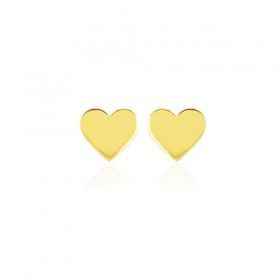 Altın Çivili 14k Gold Taşsız Kalp Küpe