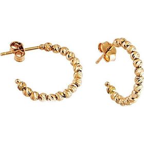 Altın Dorikalı 14k Gold Üç Renk Halka Küpe
