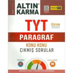 Altın Karma 2020 TYT Paragraf Konu Konu Çıkmış Sorular Altın Karma Yayınları