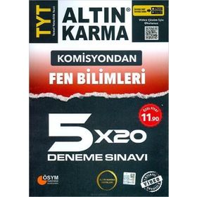 Altın Karma TYT Komisyondan Fen Bilimleri 5x20 Deneme Sınavı