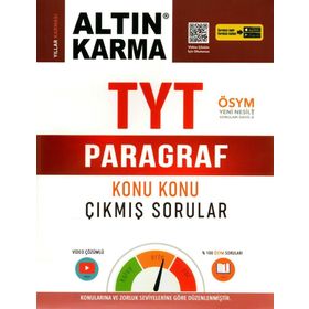 Altın Karma Yayınları TYT Paragraf Konu Konu Çıkmış Sorular
