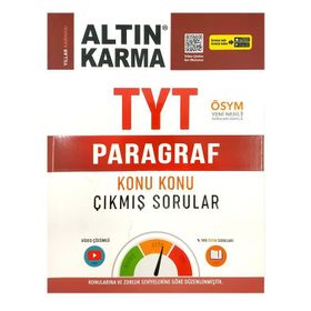 Altın Karma Yayınları TYT Paragraf Konu Konu Çıkmış Sorular