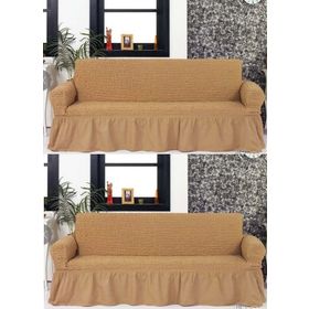 Altın Kelebek Bürümcük Maxi 3+3 Bej Çekyat Koltuk Örtüsü