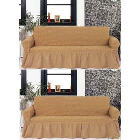 Altın Kelebek Bürümcük Maxi 3+3 Bej Çekyat Koltuk Örtüsü