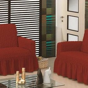 Altın Kelebek Bürümcük Maxi 3+3 Bordo Çekyat Koltuk Örtüsü
