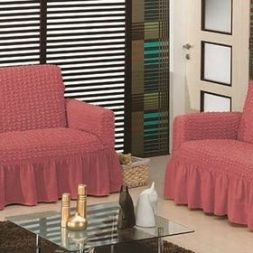 Altın Kelebek Bürümcük Maxi 3+3 Gül Kurusu Çekyat Koltuk Örtüsü