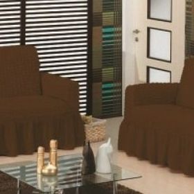 Altın Kelebek Bürümcük Maxi 3+3 Kahve Çekyat Koltuk Örtüsü