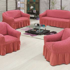 Altın Kelebek Bürümcük Standart Gül Kurusu (3+2+1+1) Koltuk Örtüsü
