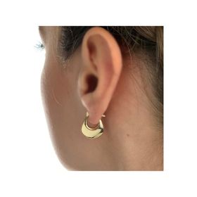 Altın Küpe 14K 585 Parlak Çanta Tasarım 1.8 cm Küpe Bombeli