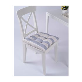 Altın Pamuk Beta Pofidik Gri Krem Bağcıklı 40x40 cm Sandalye Minderi
