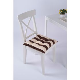 Altın Pamuk Beta Pofidik Kahve Krem Bağcıklı 40x40 cm Sandalye Minderi