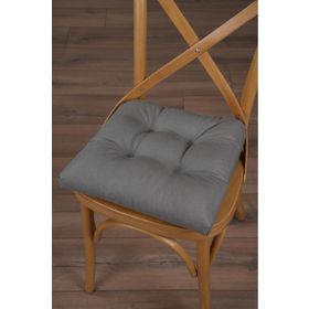 Altın Pamuk Gold Pofidik Antrasit Özel Dikişli Bağcıklı 40x40 cm Sandalye Minderi