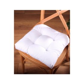 Altın Pamuk Gold Pofidik Beyaz Özel Dikişli Bağcıklı 40x40 CM Sandalye Minderi