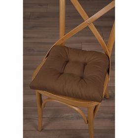 Altın Pamuk Gold Pofidik Kahve Özel Dikişli Bağcıklı 40x40 cm Sandalye Minderi