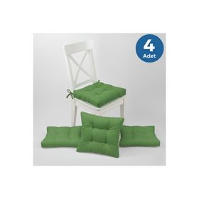 Altın Pamuk Gold Pofidik Yeşil Özel Dikişli Bağcıklı 40x40 cm Sandalye Minderi