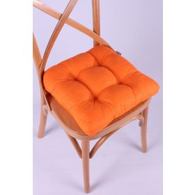Altın Pamuk Lina Pofidik Özel Dikişli Bağcıklı Turuncu 40x40 cm Sandalye Minderi