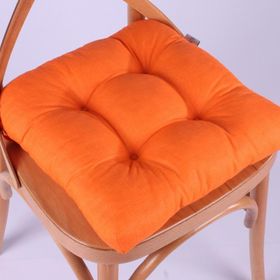 Altın Pamuk Lina Pofidik Özel Dikişli Bağcıklı Turuncu 40x40 cm Sandalye Minderi