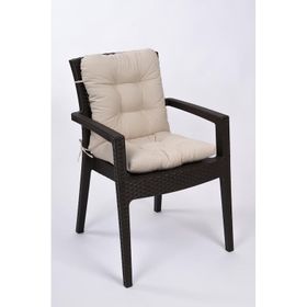 Altın Pamuk Neva Pofidik Bej Arkalıklı Özel Dikişli Bağcıklı 44x94 cm Sandalye Minderi
