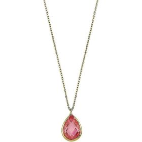 Altın Pink Topaz 1.2 cm Taşlı Kolye