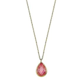 Altın Pink Topaz 1.2 cm Taşlı Kolye