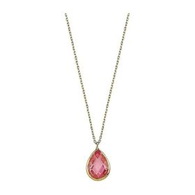 Altın Pink Topaz 1.2 cm Taşlı Kolye