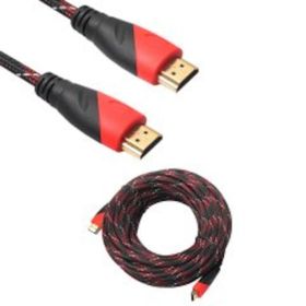 Altın Uçlu Hasır İp Örgülü 3D Full HD 3 mt Hdmi Kablo