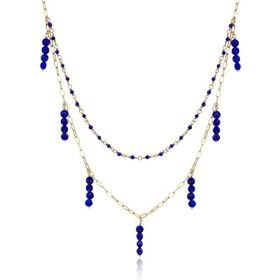 Altınbaş Altın Marin Lapis Taşlı Kalp Kolye