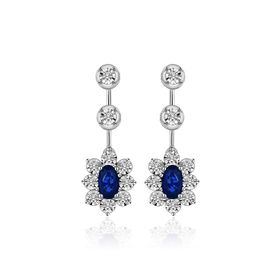 Altınbaş P319220 Pırlanta Safir Küpe