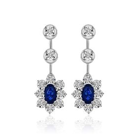 Altınbaş P319220 Pırlanta Safir Küpe
