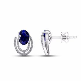 Altınbaş P344110 Pırlanta Safir Kadın Küpe