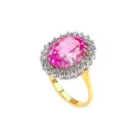 Altınbaş Pembe Taşlı Altın Yüzük