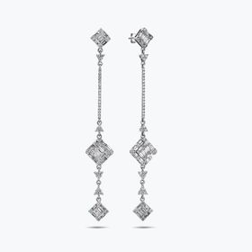 Altınbaş Pırlanta Baget Sallantılı Küpe