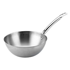 Altınbaşak Çelik Gümüş Saplı 28 cm Wok Tava
