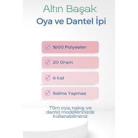Altınbaşak Royaleks No: 074-696-198 3 Adet 20 gr Oya ve Dantel İpi