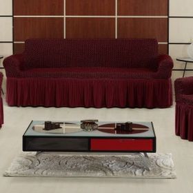 Altınkoza Petek Dokuma 3+3+1+1 Bordo Koltuk Örtüsü Maxi Takım