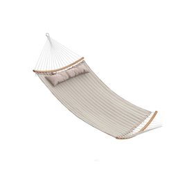 Altınoluk Hamak Oval Tahtalı Yeni Çift Kişilik Yastıklı Kumaş Bej Hamak