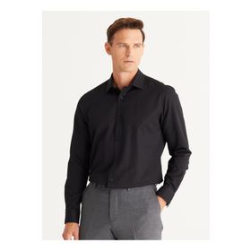 Altınyıldız 4A2024100012 Classics Slim Fit Klasik Yaka Siyah Erkek Gömlek