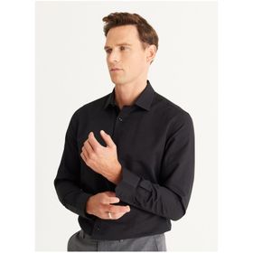 Altınyıldız 4A2024100012 Classics Slim Fit Klasik Yaka Siyah Erkek Gömlek