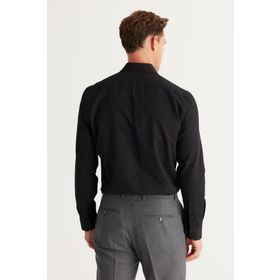 Altınyıldız 4A2024100012 Classics Slim Fit Klasik Yaka Siyah Erkek Gömlek