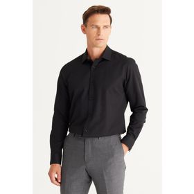 Altınyıldız 4A2024100012 Classics Slim Fit Klasik Yaka Siyah Erkek Gömlek