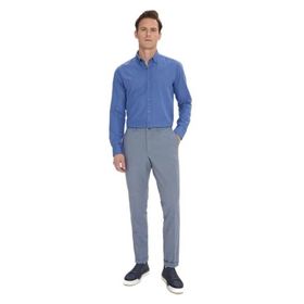 Altınyıldız Classics 4A0118200012 Gri-Mavi Slim Fit Desenli Erkek Pantolon