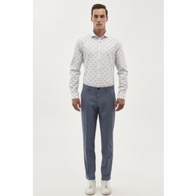 Altınyıldız Classics 4A0118200012 Gri-Mavi Slim Fit Desenli Erkek Pantolon