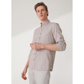 Altınyıldız Classics 4A2023200008 Vizon Slim Fit Düğmeli Yaka Erkek Gömlek