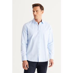 Altınyıldız Classics 4A2024100012 Açık Mavi Slim Fit Klasik Yaka Erkek Gömlek